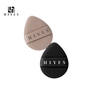 HIYES 2Pcs Light Brown & Black Teardrop Powder Puff Soft Makeup Sponge