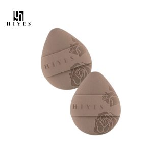 HIYES Deep Brown Rose Embossed Powder Puff Soft Cosmetic Puff Set